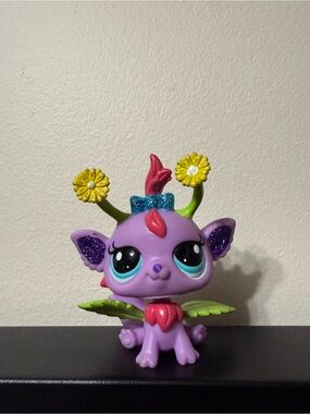 Littlest Pet Shop Daisy Fairy #2612 Purple Dragon Glistening Garden LPS